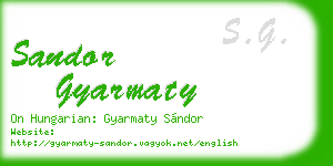 sandor gyarmaty business card