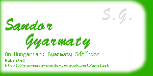 sandor gyarmaty business card